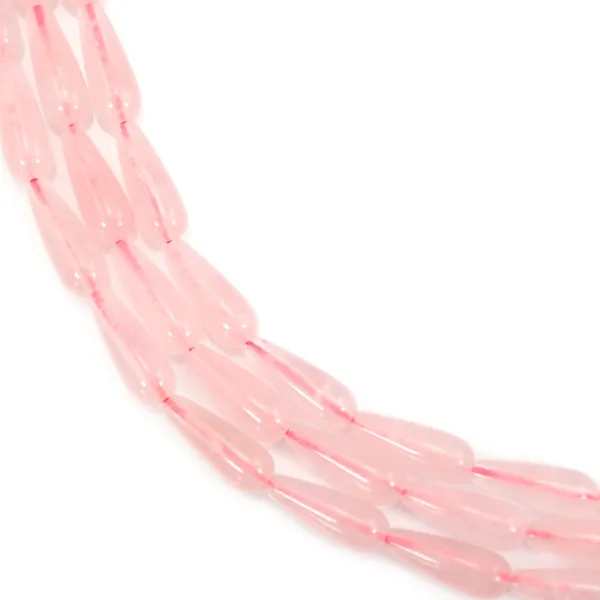 Quarzo rosa a goccia 6x16mm x 39cm