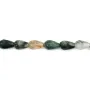 Agate mousse goutte facetté 6x9mm x 39cm