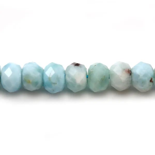 Larimar faceta redonda 2x3mm x 40cm