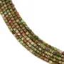 Faceted Unakite cube 2.5mm x 39cm