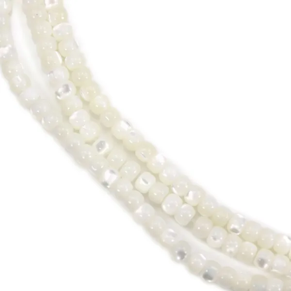 Nácar blanco rondel 3x4mm x 39cm