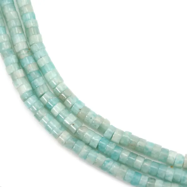 Amazonite du Pérou rondelle Heishi 2x4mm x 38cm