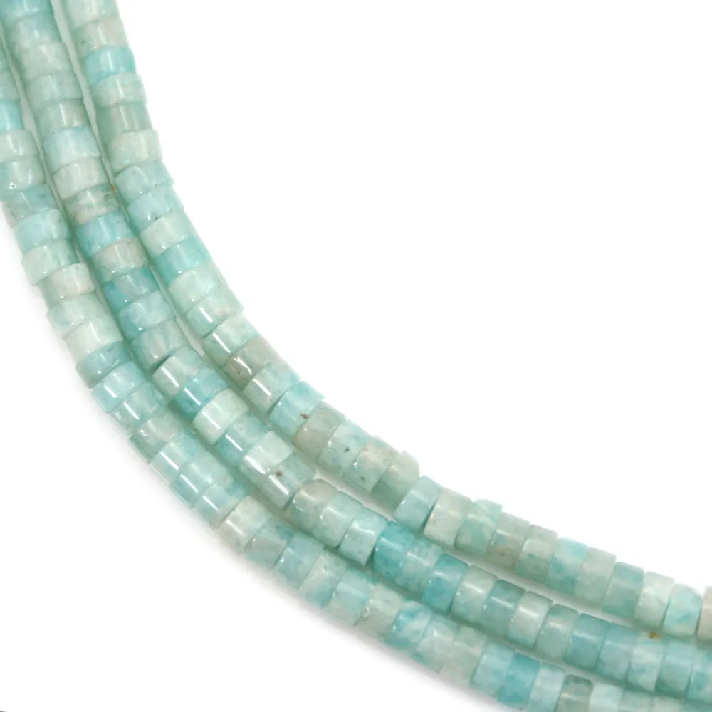 Amazonite du Pérou rondelle Heishi 2x4mm x 38cm