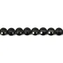 Black round flat faceted onyx 6mm x 39cm