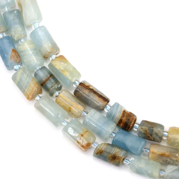 Calcite bleue baroque 7x11mm x 39cm (28pcs)