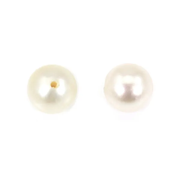 Perle D'eau Douce halber Tron 7mm weiß x 10 st