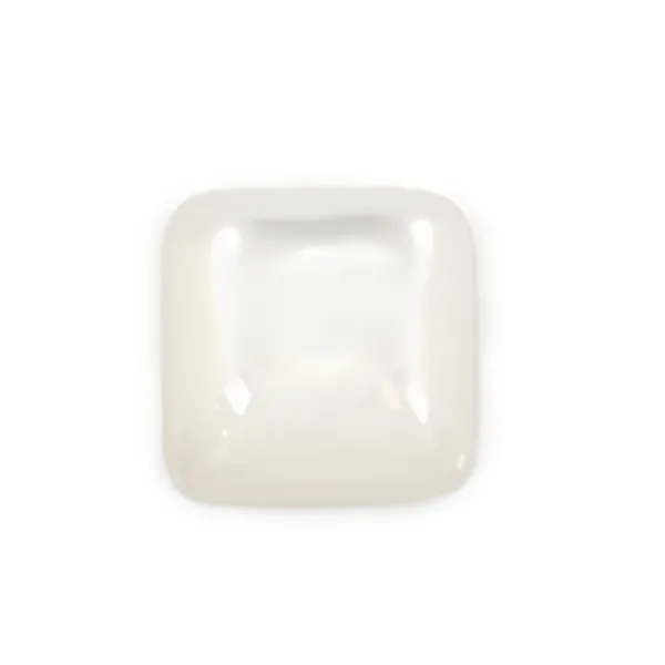 Square white mother-of-pearl cabochon 8mm x 1pc