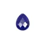 Faceted drop-shaped Lapis Lazuli cabochon 8x10mm x 1pc