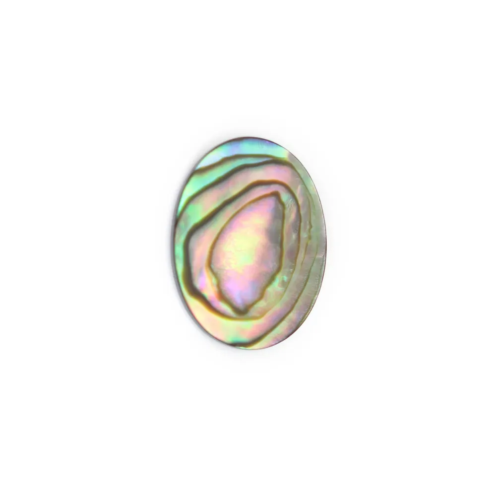 Cabochão Abalone oval plano 10x14mm x 1 peça