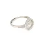 Bague réglable rond pavé pour semi percée - oxyde de zirconium & Argent 925 rhodié x 1pc