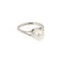 Adjustable heart ring for semi pierced - Rhodium-plated 925 silver x 1pc