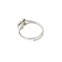 Anello regolabile a cuore per semi percée - Argento 925 rodio x 1pc
