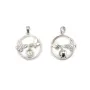 Pendente de strass duplo borboleta para semi perfurada 20x27mm - zircônia cúbica e Prata 925 rodinada x 1 unidade