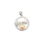 Pendente de strass duplo borboleta para semi perfurada 20x27mm - zircônia cúbica e Prata 925 rodinada x 1 unidade