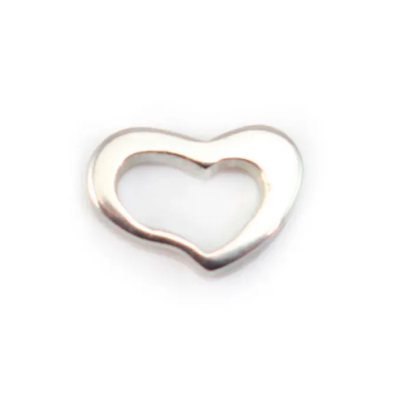 Hollow heart charm 5x7mm - Silver 925 x 1pc