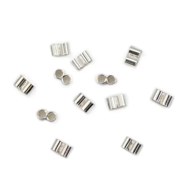 Double tube 3x5mm (hole 2mm) - Silver 925 x 4pcs