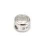 Intercalaire redondo de strass de 4mm - circonia cúbica e Prata 925 rodinada x 1 unidade