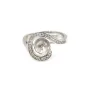 Bague réglable spirale strass pour semi percée - oxyde de zirconium & Argent 925 rhodié x 1pc
