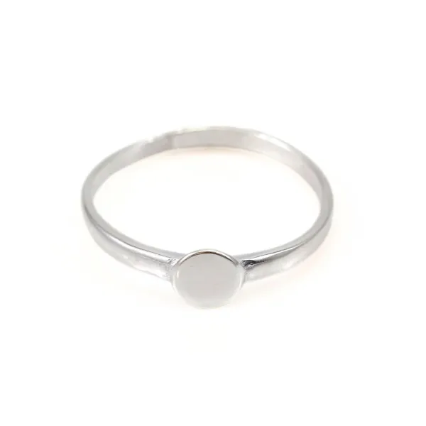 Anillo ajustable simple para cabujón de 6 mm - Plata 925 rodinada x 1 ud.