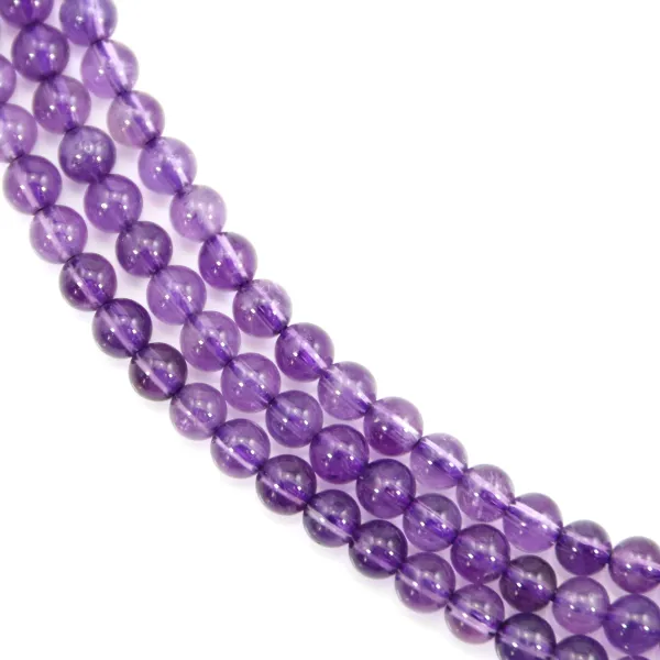Amethyst, round, 4.5mm x 38cm