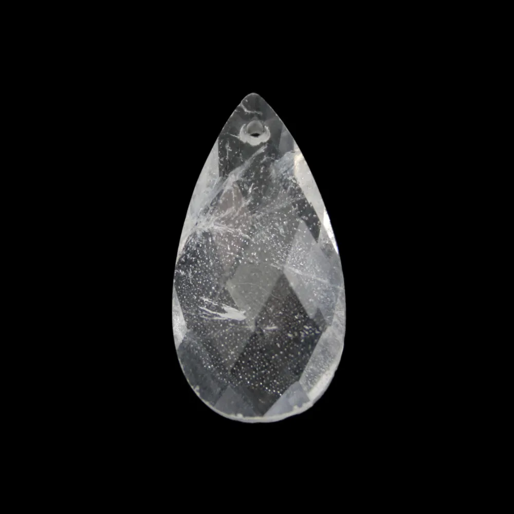 Pingente de cristal de rocha em forma de gota facetada 13x25mm x 1 peça