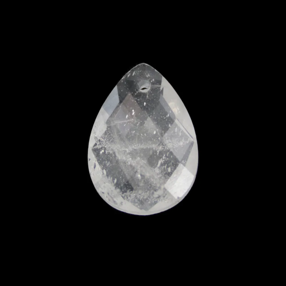 Pingente de cristal de rocha em forma de gota facetada 13x18mm x 1 peça