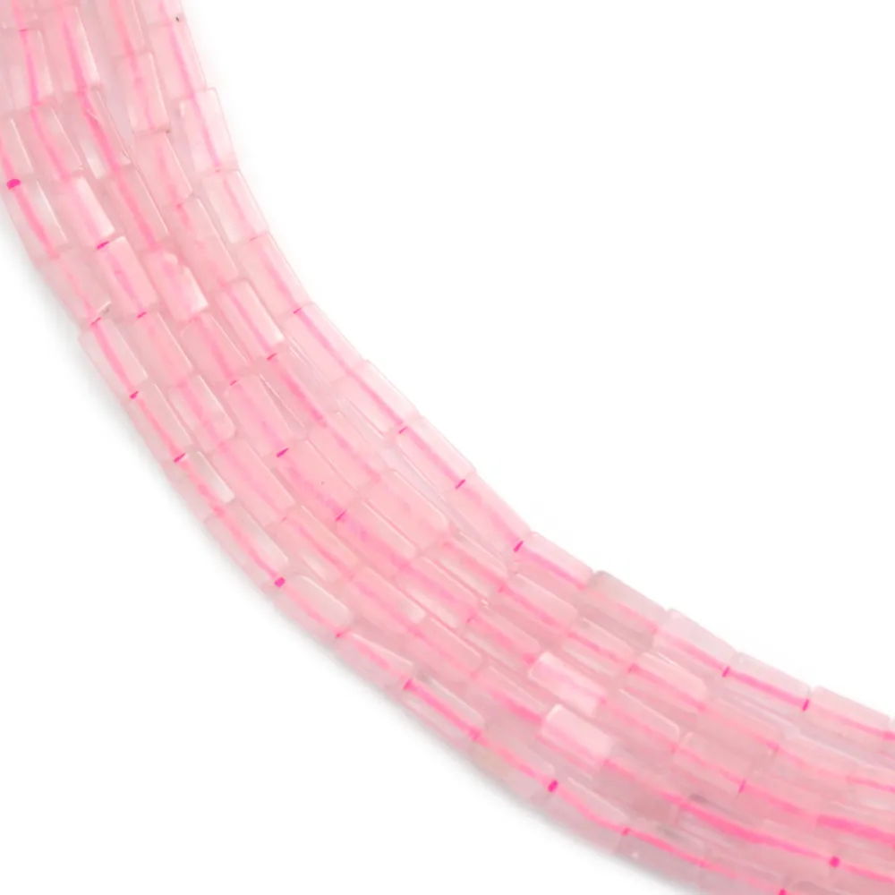 Rose quartz rectangle 2x4mm x 39cm