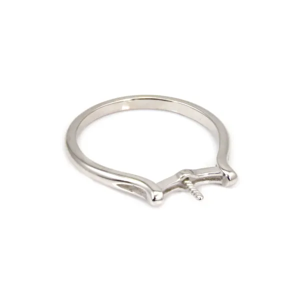 Simple ring for semi pierced - Size 50 - Rhodium-plated 925 silver x 1pc
