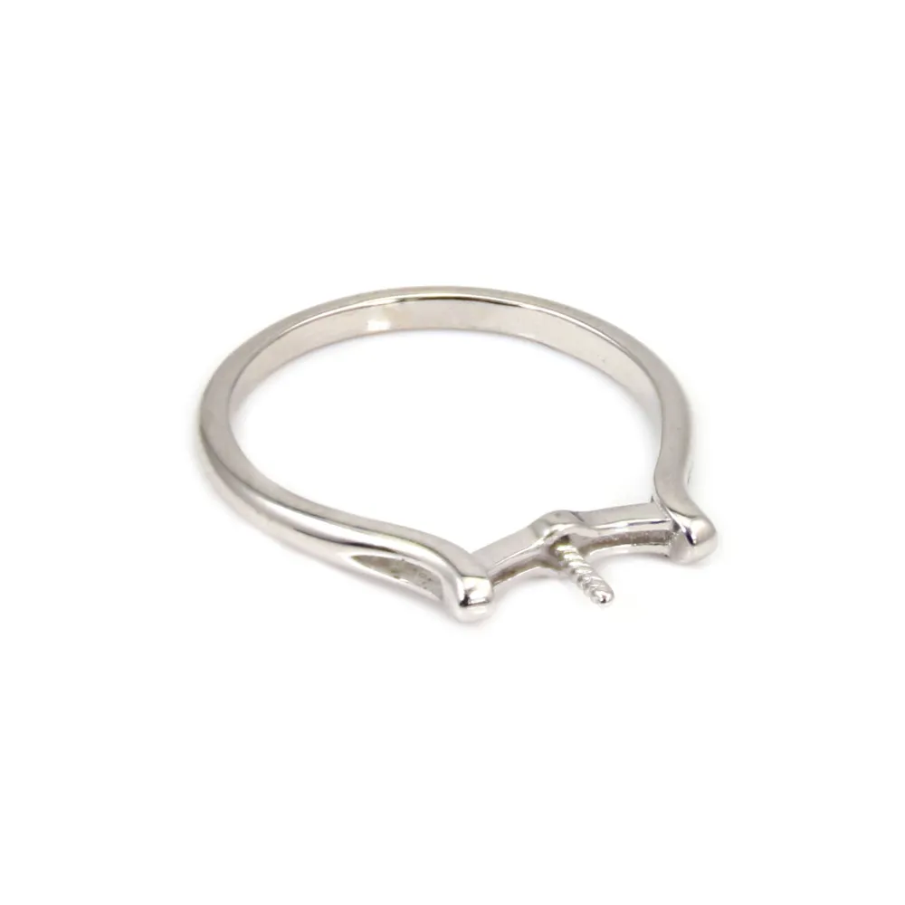 Anello semplice per semi percée - Taglia 50 - Argento 925 rodio x 1pc