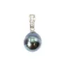 Pendentif Perles Tahiti bélière Argent 925 10.5x13mm x 1pc
