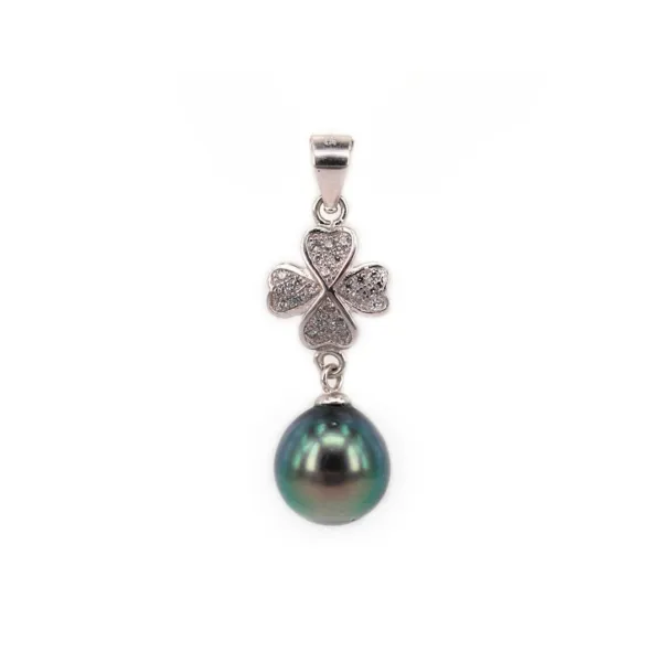 Pendente Pérolas Tahiti argola Prata 925 12mm x 1 unid.