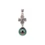 Colgante de perlas de Tahití con asa de plata 925 de 12 mm x 1 pieza.
