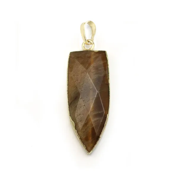 Anhänger aus Tigerauge, in Form eines spitz zulaufenden Tropfens, 14 * 36mm x 1 Stück