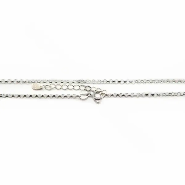 Rundes Jaseron-Gliederkettenarmband 2mm aus 925er Silber, 45cm lang.