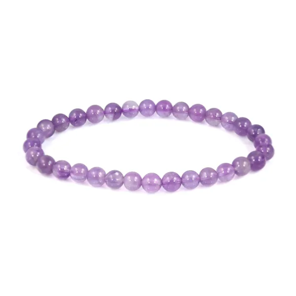 Armband Amethyst rund 6mm - Elastisch x 1 Stk.