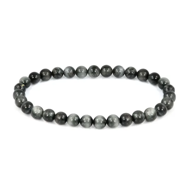 Round Eagle Eye Bracelet 6mm - Elastic x 1pc