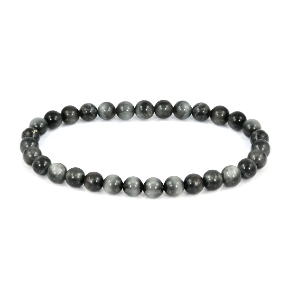 Pulseira Olho de Águia redonda 6mm - Elástico x 1 unid.