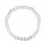Pulseira de Cristal de rocha redonda 6mm - Elástico x 1 unid.