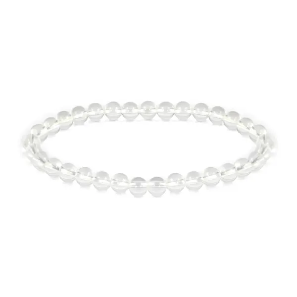 Round Rock Crystal Bracelet 6mm - Elastic x 1pc