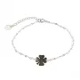 Bracelet argent 925 nacre blanc fleur de 4 herbres