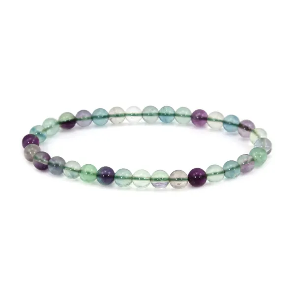 Fluorite bracelet round 6mm - Elastic x 1pc