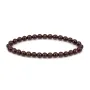 Bracelet Grenat rouge rond 6mm - Elastique x 1pc