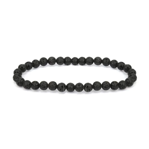 Bracciale Pierre de Lave tondo 6mm - Elastico x 1pz