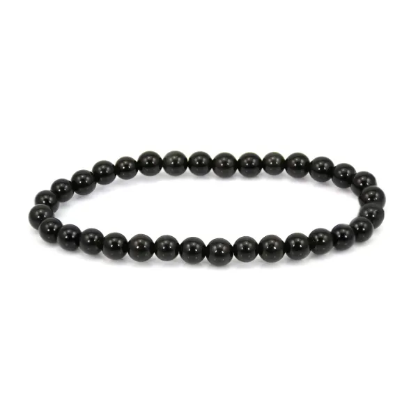 Pulseira Obsidiana redonda 6mm - Elástico x 1 unid.