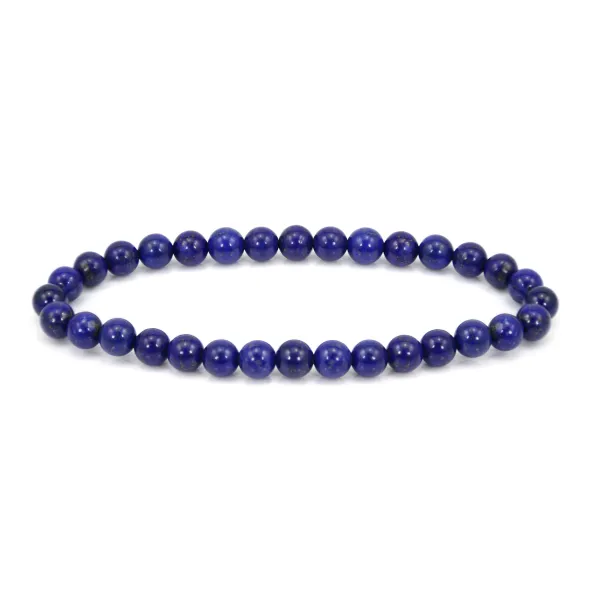 Pulseira Lápis Lazúli redonda 6mm - Elástico x 1 unidade