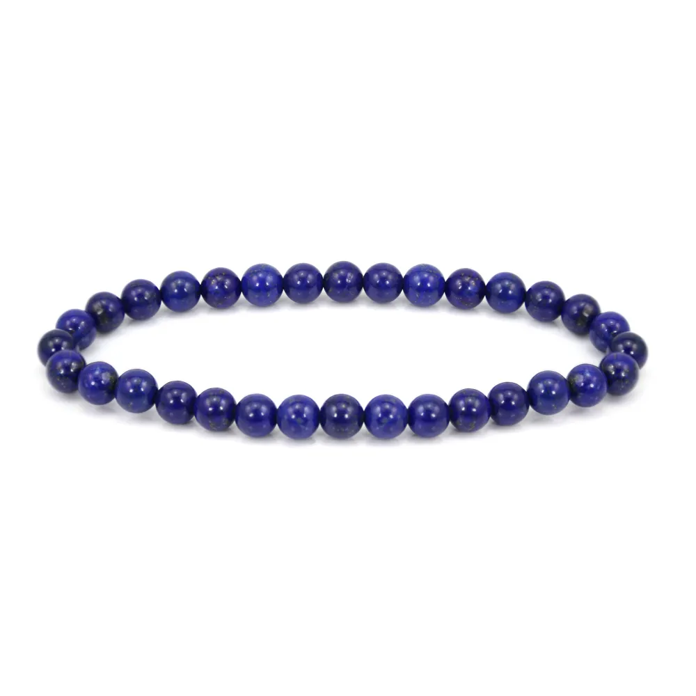 Pulseira Lápis Lazúli redonda 6mm - Elástico x 1 unidade