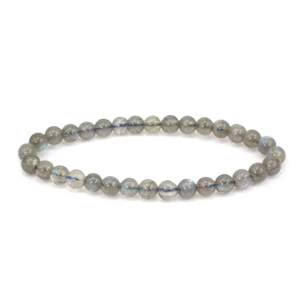 Pulseira Labradorita redonda 6mm - Elástico x 1 unidade