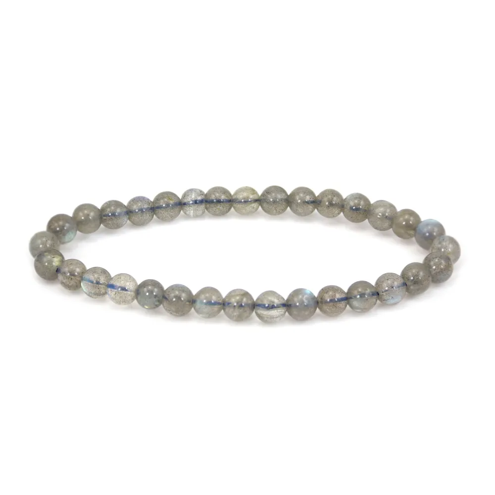 Bracciale Labradorite tondo 6mm - Elastico x 1pz