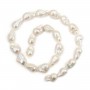 Freshwater cultured pearls, white, baroque, 13-14mm x 40cm