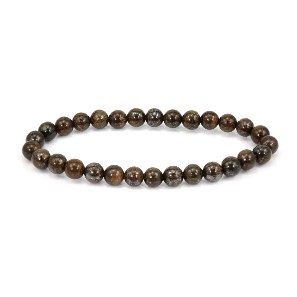 Armband Bronzit rund 6mm - Elastisch x 1 Stk.
